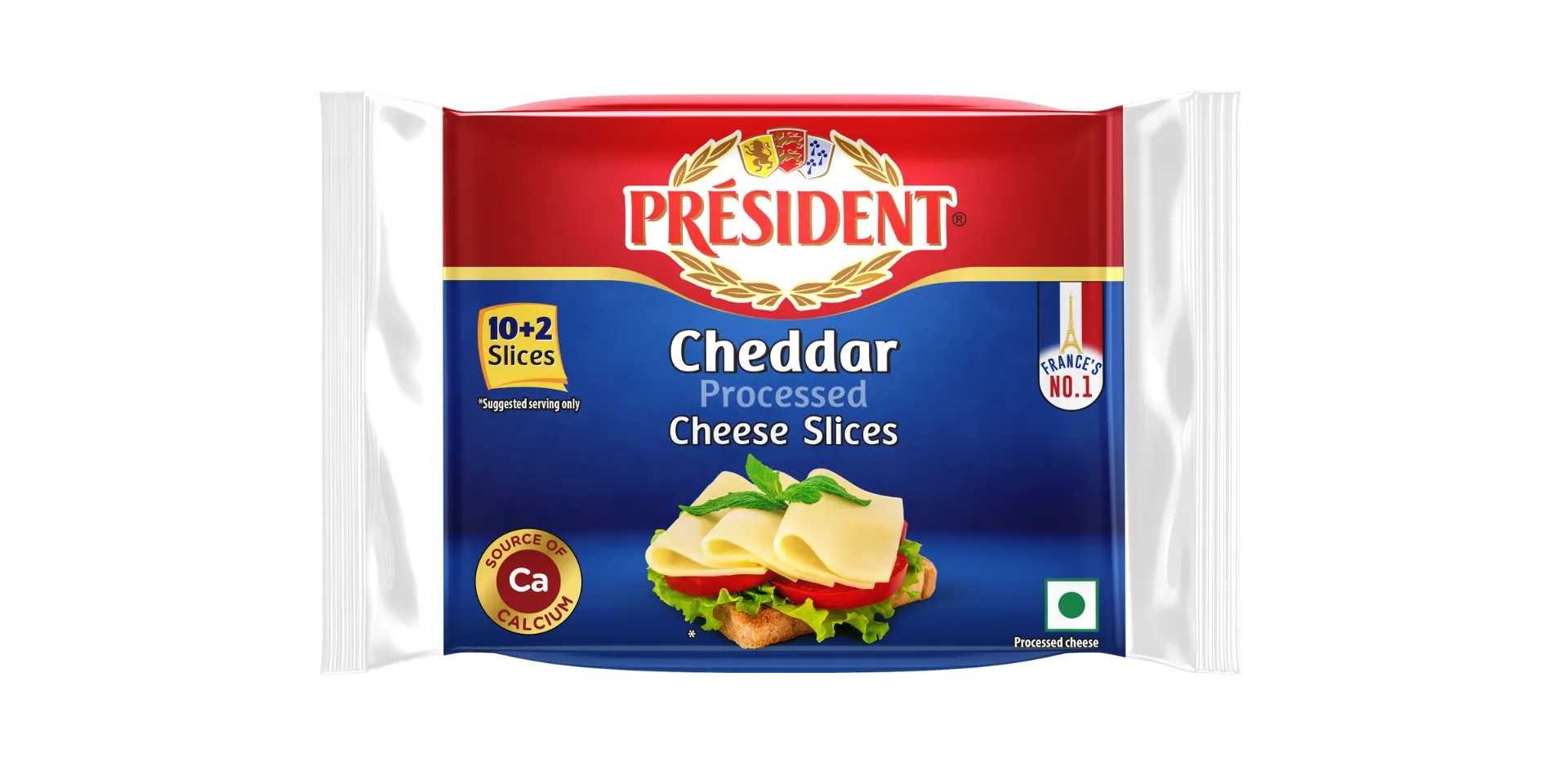 President India Cheese Cheddar Processed Slices 204gm